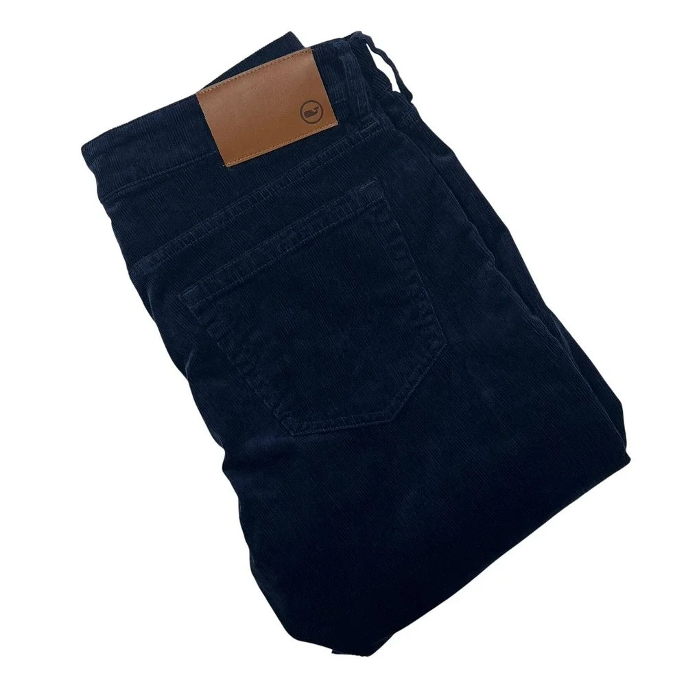 Vineyard Vines Corduroy Pants Mens 32x30 Navy Blue Slim Straight 1P001203 Preppy